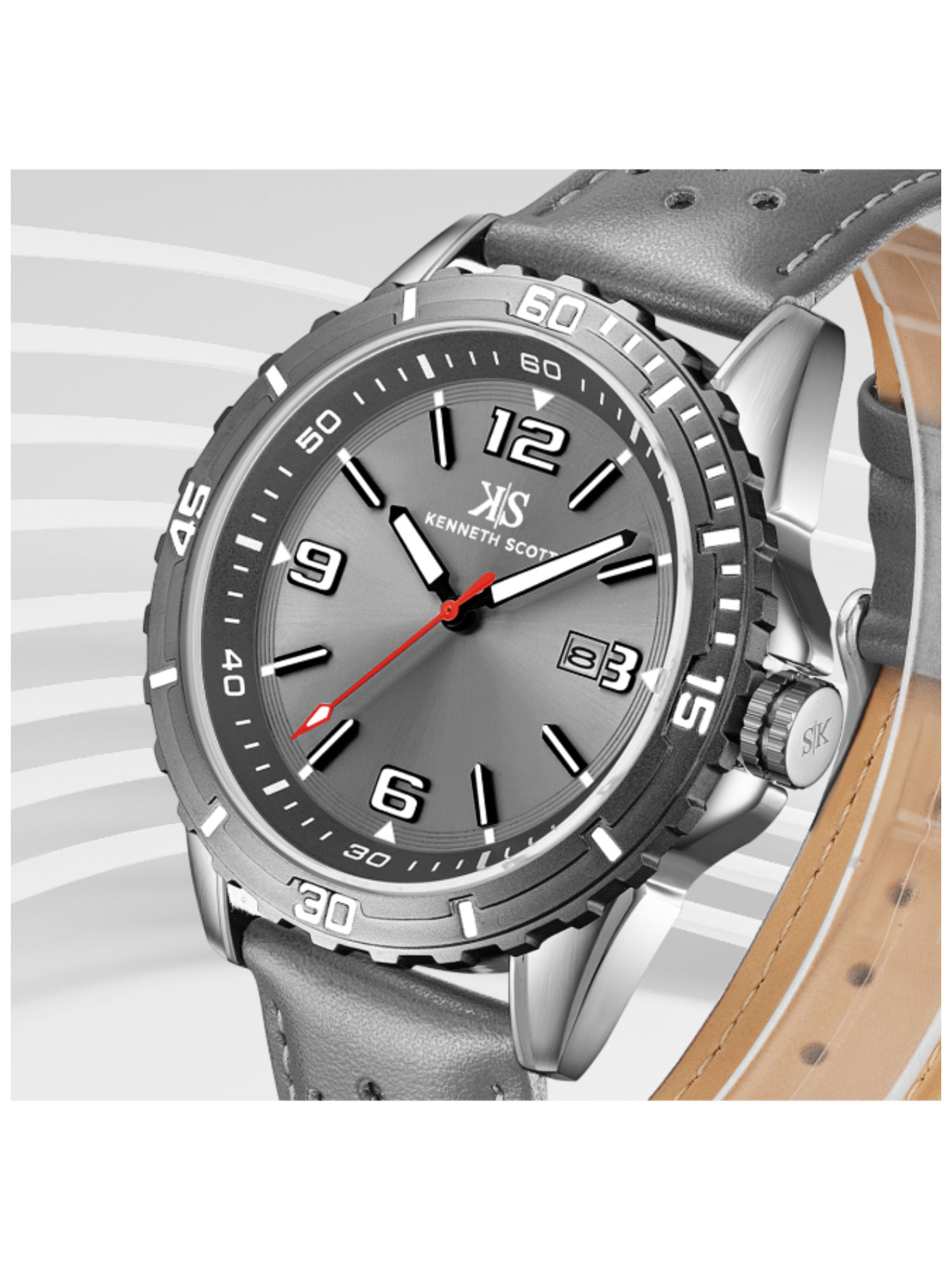 ken② Buy Kenneth Scott Men Grey Dial Analog Watch (K24022-Xlxx) (M) Online