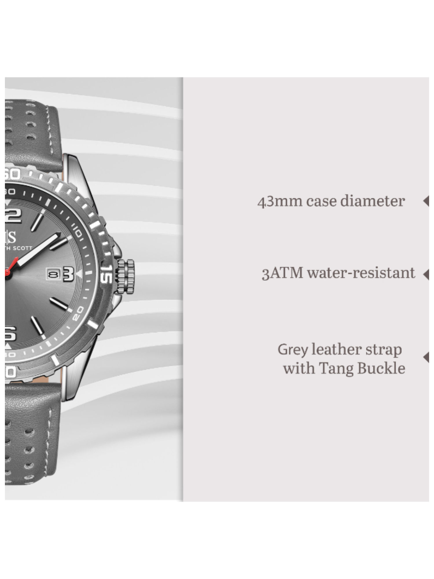 Buy Kenneth Scott Men Grey Dial Analog Watch (K24022-Xlxx) (M) Online