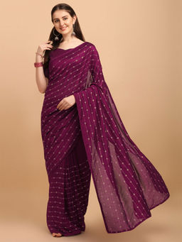 Amrutam Fab - Womens Sequences Vichitra Blooming Pink Saree With Unstitched Blouse Piece