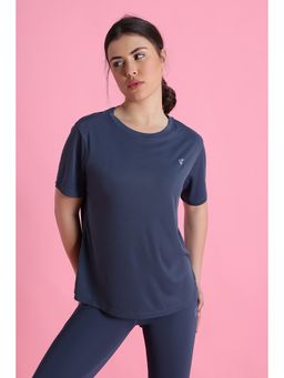 Zivame - Navy Blue Zelocity Quick Dry Relaxed T-Shirt