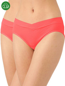 Inner Sense - Organic Cotton Antimicrobial Maternity Panty Pink (Pack of 2)