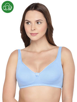 Inner Sense - Organic Cotton Antimicrobial Seamless Side Support Bra - Blue