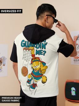 The Souled Store - Official Garfield Guarding Me? Men Hooded T-Shirts