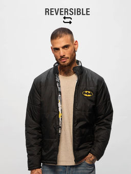 The Souled Store - Black Printed Puffer Reversible Jacket