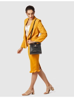 SENNES - Black Charisma Handbag with Detachable Strap (M)