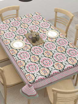 Home Affairs - Ethnic Cotton 6-Seater Blue Rectangular Table Cover