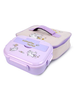 Little Surprise Box - Big Size Rainbow Horse Stainless Steel Lunch Box With Lunch Bag & Free Dip Box