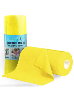 Story@Home - 360 Gsm Microfiber 20 Pcs Cloth Roll Cleaning Towels, Yellow