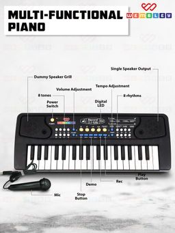 Wembley - 37 Keys Rechargeable Musical Toy with Recording Piano Keyboard with Mic (5 Years)