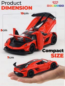 Wembley - Orange Pull Back Action Collectible Car 1:32 Scale Die-Cast Sports Car Toy (3 Years)
