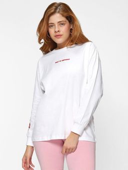 Bewakoof - Women White Graphic Boxy T-Shirt