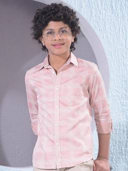 CRIMSOUNE CLUB - Boy's Pink Checks Shirt