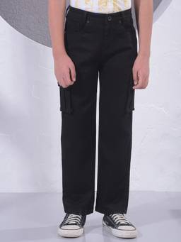 CRIMSOUNE CLUB - Boy's Black Cargo Jeans