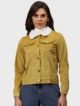 Campus Sutra - Yellow Solid Jacket