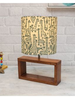 Homesake - Wood Table Lamp Walnut Rectangle Savannah