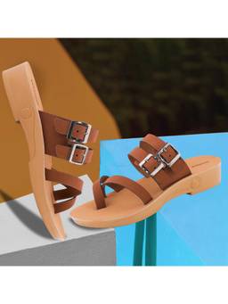 BERSACHE - Extra Soft Classic Casual Tan Sandals for Womens