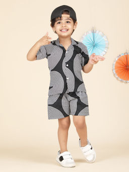 Polka Tots - Boys Black Geometric Co-Ord (Set of 2)