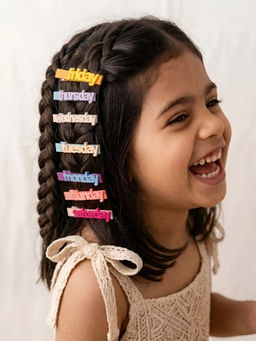 Choko - Kids Street Pop Funky Days of the Week Hair Clips-Set of 7