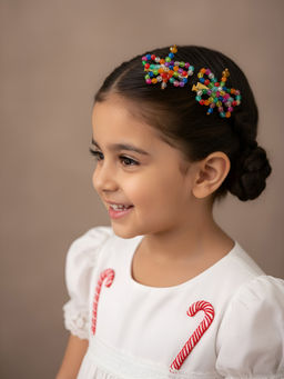Choko - Beaded Crystal Butterfly Hairclips Multicolour