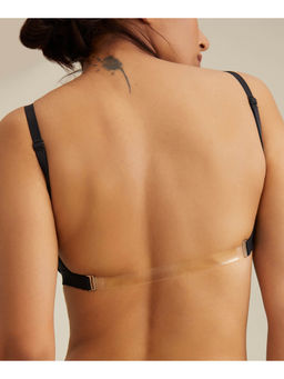 Nykd by Nykaa - Breathe Cotton Transparent Back Padded Non Wired T-Shirt Bra NYB007 Black