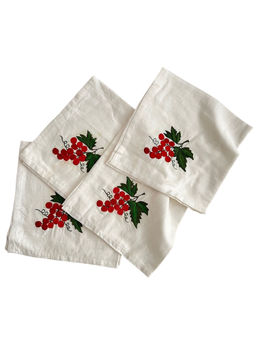 Belleven - Berry Vine Embroidered Napkins (Set Of 4)