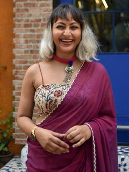 Suta - Women Beige & Multi-Color Kalamkari Cotton Saree Blouse