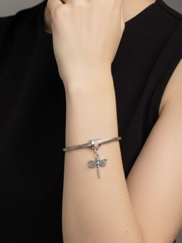 NVR - Women Silver Plated Adjustable Charm Bracelet