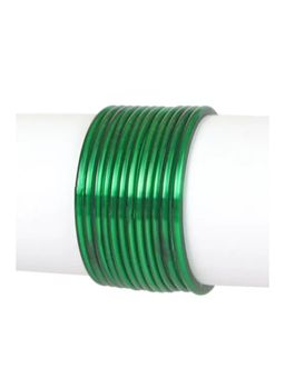 NVR - Plain Green Glass Bangle For Women (Pack of 12)