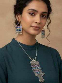NVR - Women German Silver Long Jewellery Set