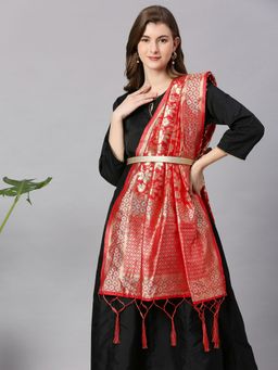 Dupatta Bazaar - Womens Banarasi Silk Dupatta with Floral Weaving