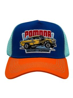 The Tie Hub - White Red & Black Mens Pomona Sport Car Mesh Snapback Trucker Cap