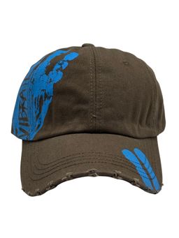 The Tie Hub - Brown Mens Vibrate Printed Distressed Snapback Baseball Cap