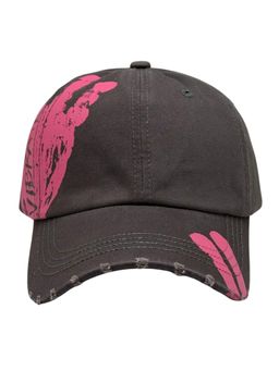 The Tie Hub - Grey Mens Vibrate Printed Distressed Snapback Baseball Cap