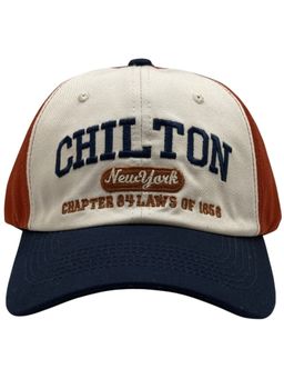 The Tie Hub - Navy Blue & Rust Orange Mens Chilton Snapback Baseball Cap