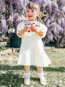 CHERRY CRUMBLE BY NITT HYMAN - Off White Floral Breezy Dress