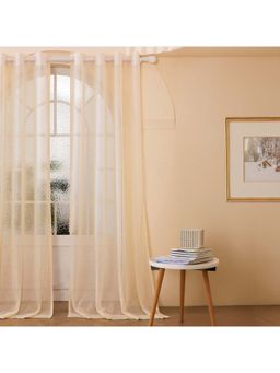 Story@Home - Beige Polyester Sheer Semi Long Door Curtain (8 Feet)