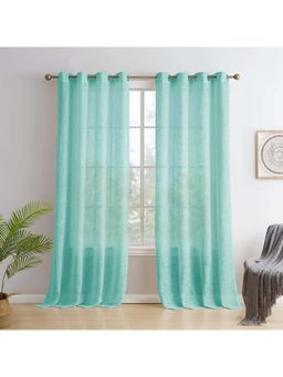 Story@Home - Blue Polyester Sheer Semi Long Door Curtain (8 Feet)