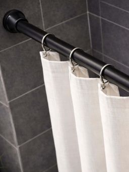 The Decor Mart - Black Extendable Metal Curtain Tension Rod