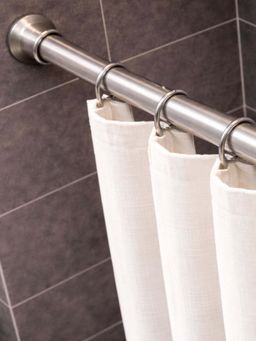 The Decor Mart - Grey Extendable Metal Curtain Tension Rod