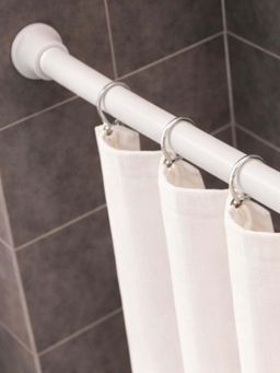The Decor Mart - White Extendable Metal Curtain Tension Rod