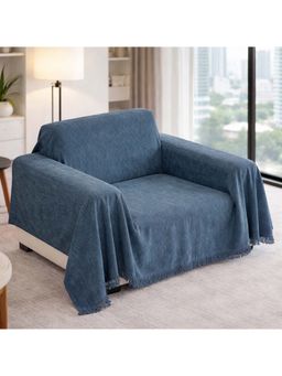Story@Home - Navy Blue Chenille Sofa Cover