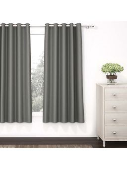 Story@Home - Ash Grey Faux Silk Door Curtain