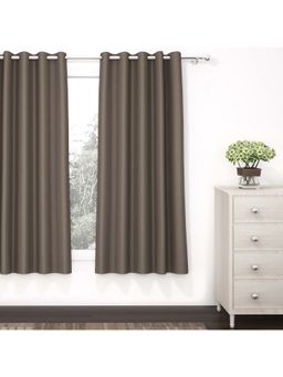 Story@Home - Dark Brown Faux Silk Door Curtain