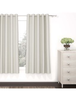 Story@Home - White Faux Silk Door Curtain