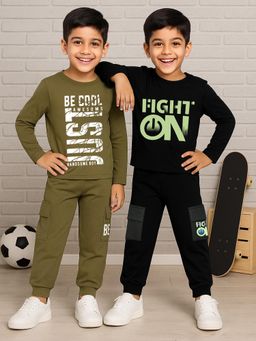 Kuchipoo - Boys Regular Fit Cotton T-Shirt and Cargo Jogger