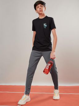 Technosport - Boys Solid Slim Fit Sports Trackpants with TECHNO DRY
