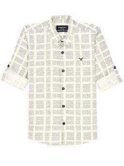CHARCHIT - Boys Cotton Regular Fit Spread Collar Full Sleeves Printed Shirt