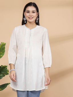 Nayam by lakshita - Womens Embroidered Cotton Tunic White