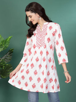 Nayam by lakshita - Womens Mandarin Collar Tunic Red