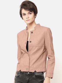 Gipsy - Dusky Pink Regular Length Solid PU Jacket